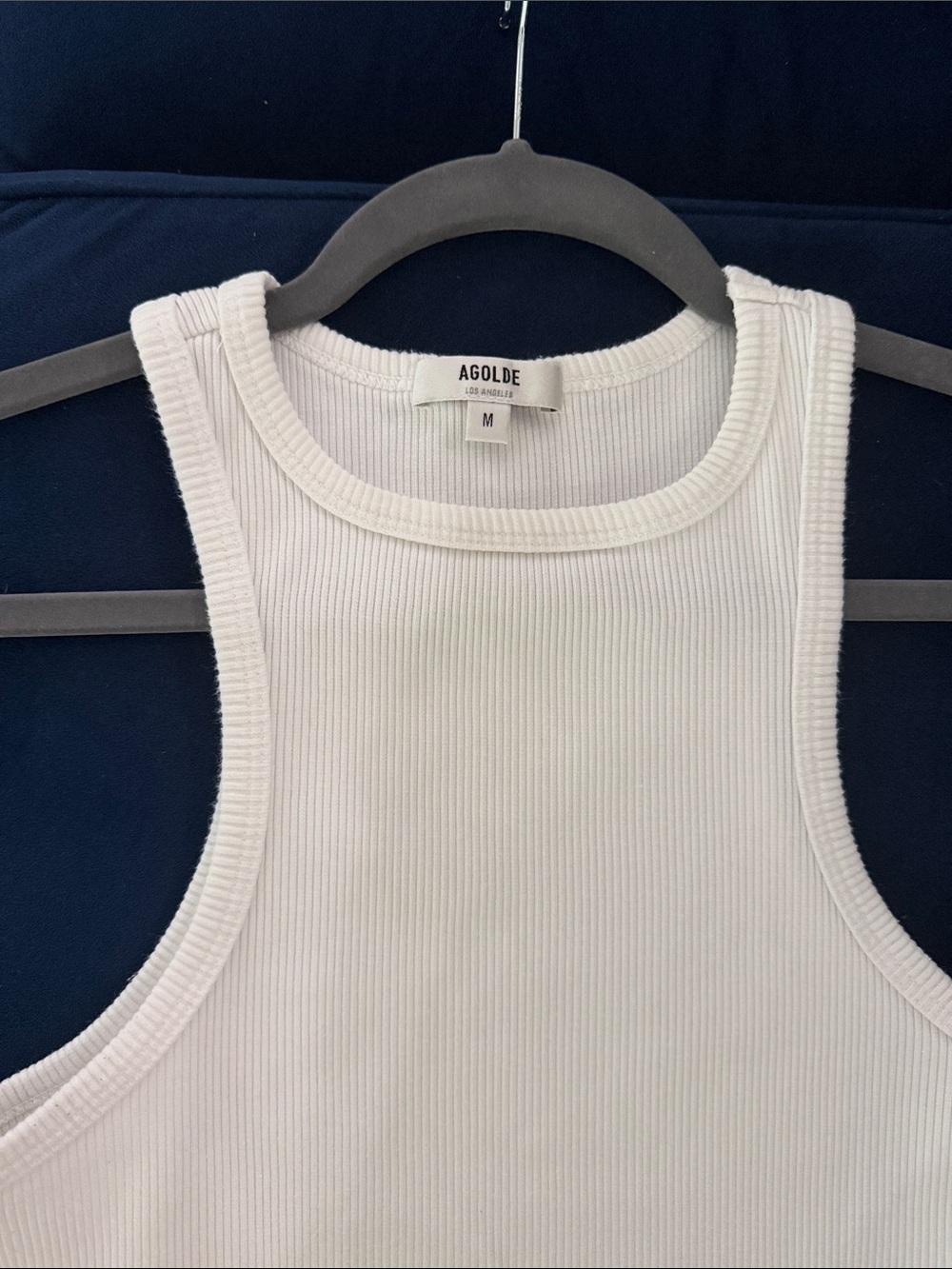 Agolde White Ribbed Tank - Picture 3 of 6